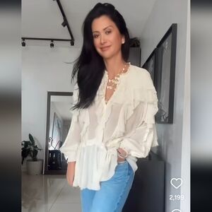 Zara ZW COLLECTION RUFFLED BLOUSE